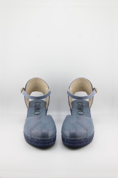Gaimo Textile Espadrille Wedge with Adjustable Ankle Strap